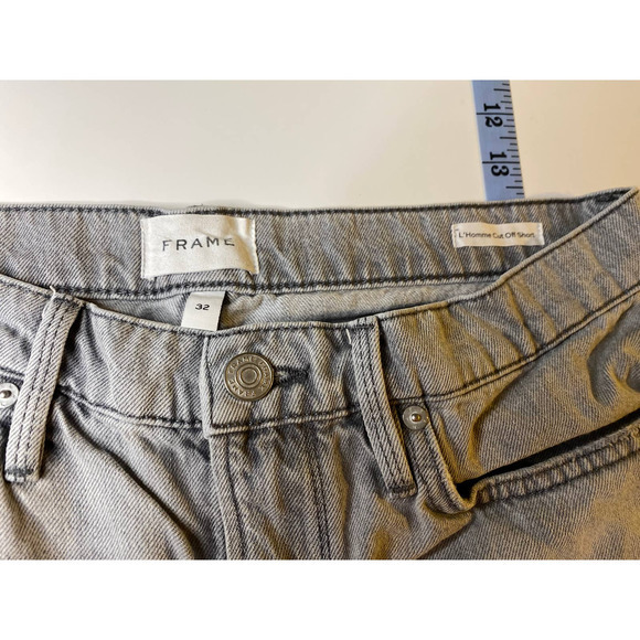 Frame L'Homme Cut Off Short Jean Shorts Mens Size 32 - Picture 3 of 6